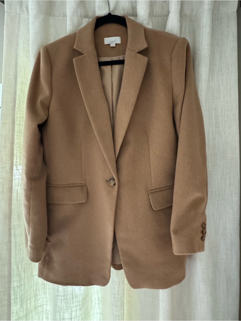 LOFT Camel Single-Button Blazer